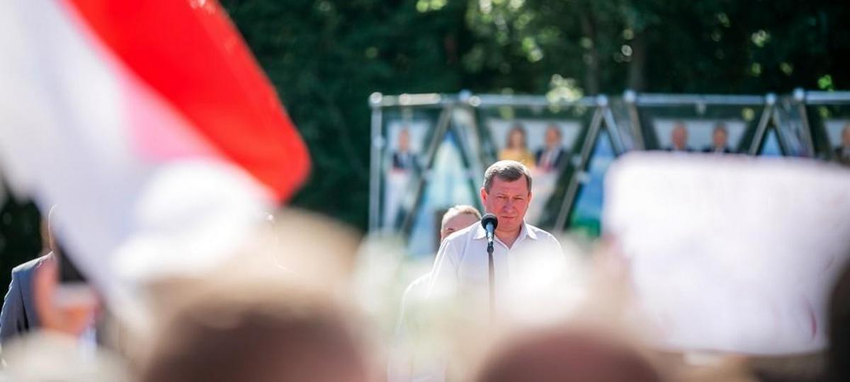Александр Рогачук на митинге 16 августа 2020 года. Фото: , "Брестская газета"