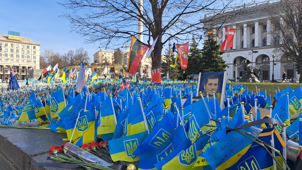 Флажки на Майдане Независимости