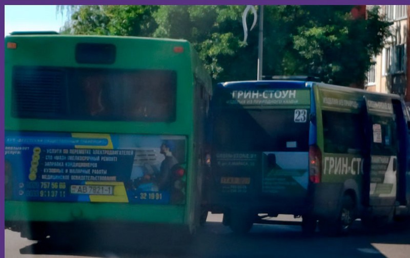 ДТП с участием автобуса и маршрутки в Бресте