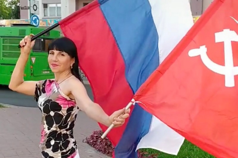 Пророссийская провокаторша Наталья, которая живет теперь в Бресте. Скриншот видео